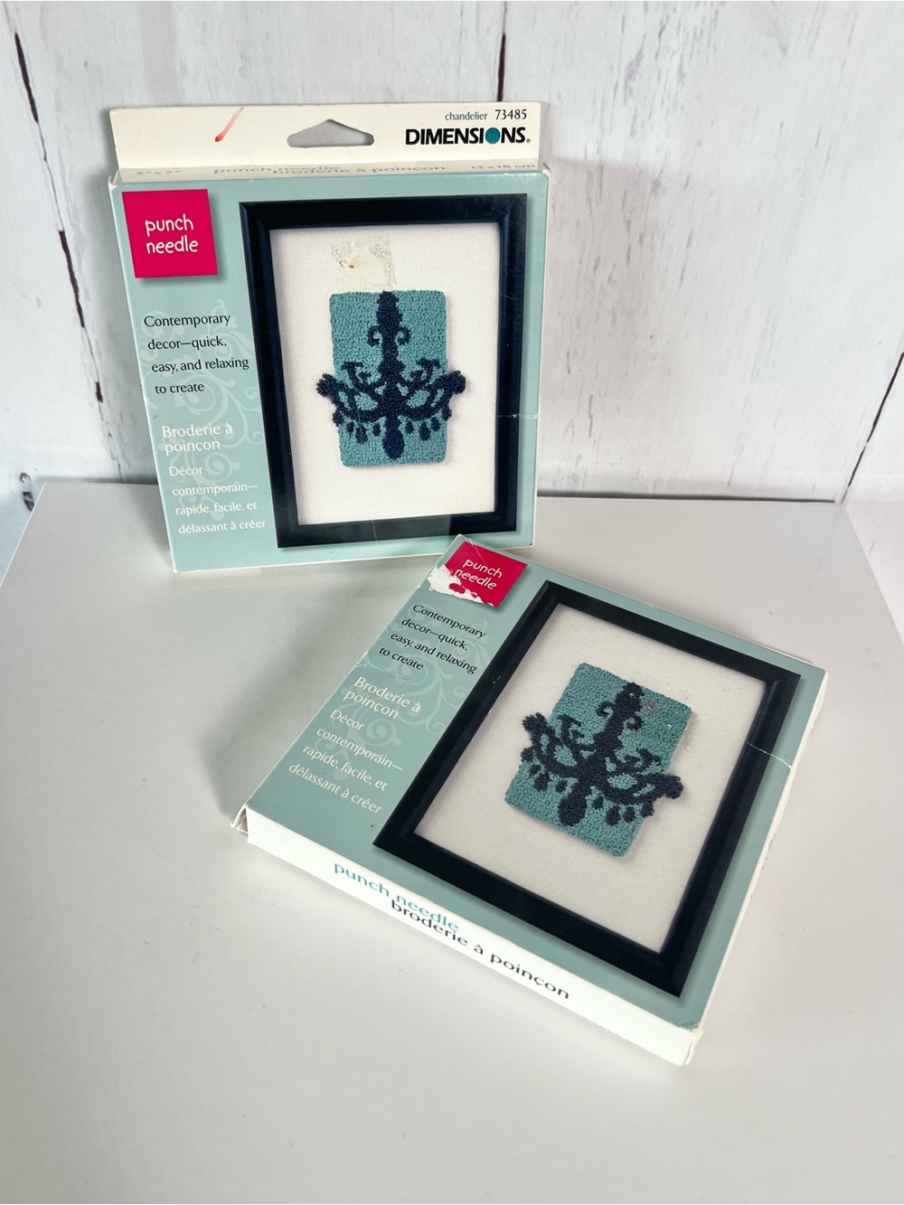 Dimensions Punch Needle Kit Set Chandelier Wall Art 5x7 DIY Craft 2 Pack NIB
